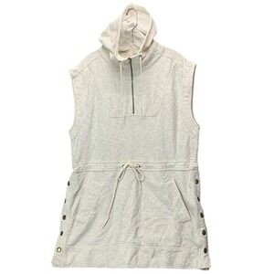Marc Jacobs Women's XS/S Cream Sleeveless Hooded Sweatshirt Tunic Drawstring